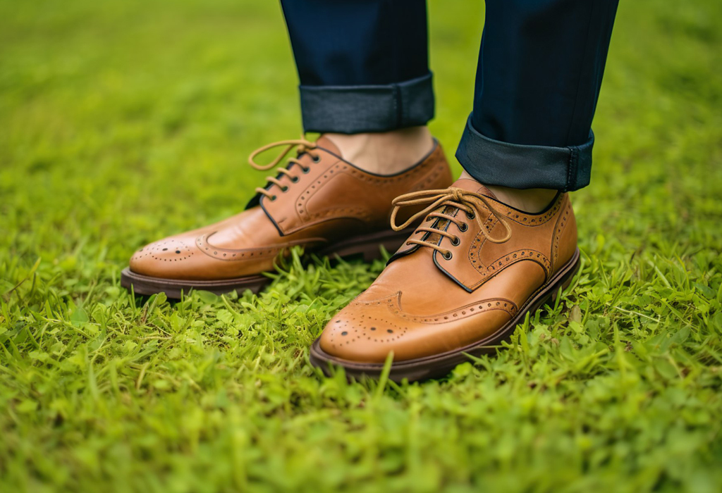 Open And Closed-Laced Males’s Gown Footwear